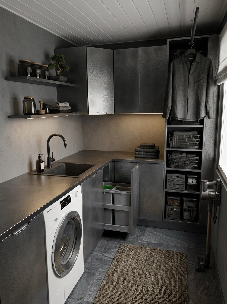 Interior design in Japandi style — laundry by GenRoom AI