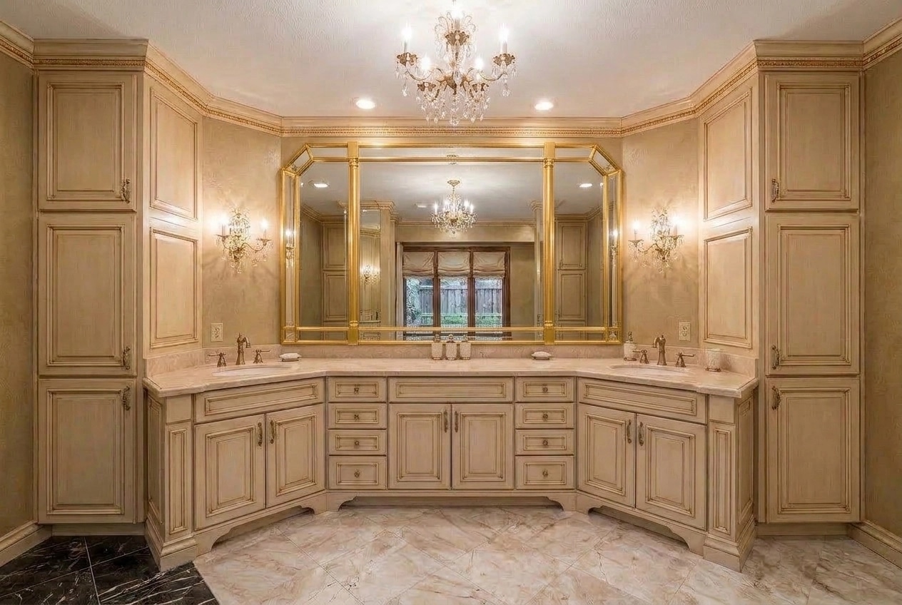 Bathroom interior in Neoclassic style — photo by GenRoom AI
