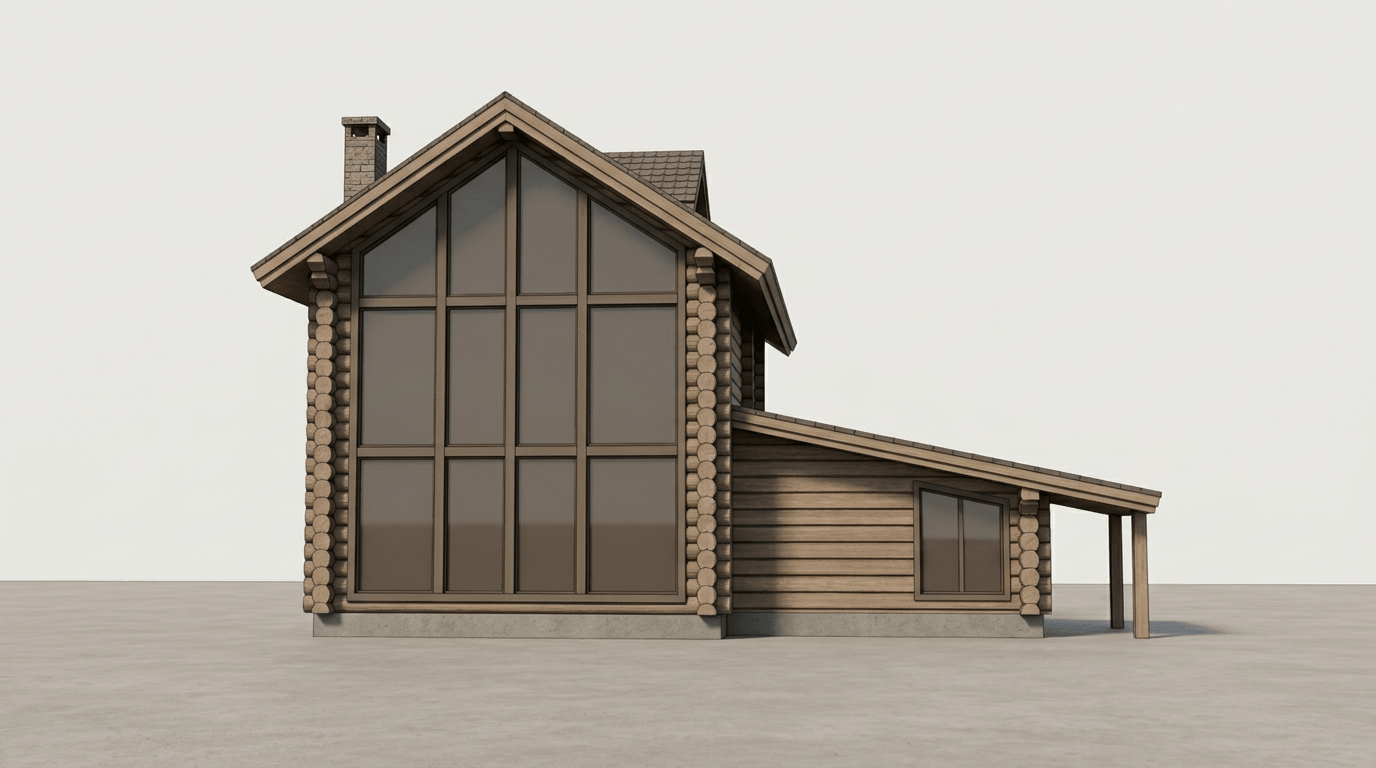 Facade design in Barnhouse Facade style — photo by GenRoom AI