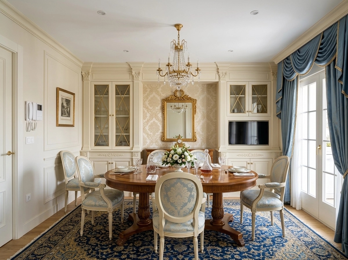 Interior design in Neoclassic style — dining_room by GenRoom AI