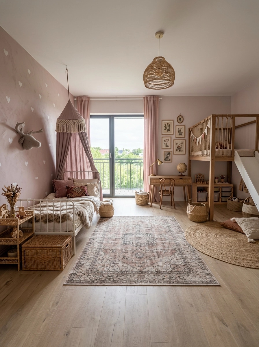Interior design in Bohemian style — Kids Room by GenRoom AI