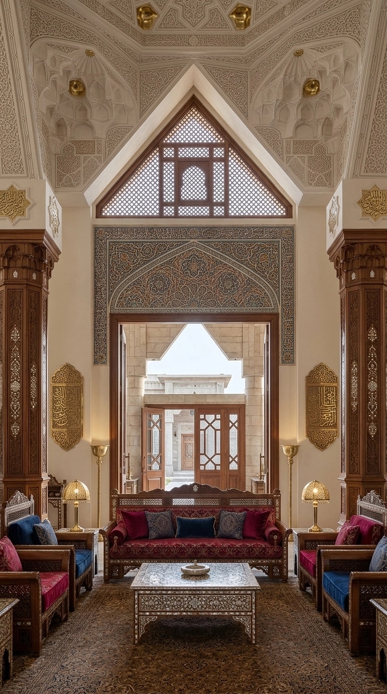 Interior design in Islamic Geometric style — Living Room by GenRoom AI