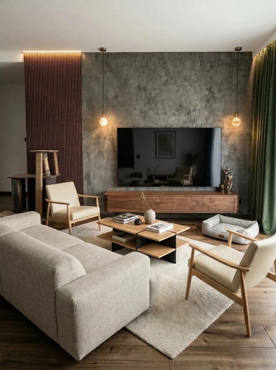 Minimalism Living Room design — interior photo by GenRoom AI