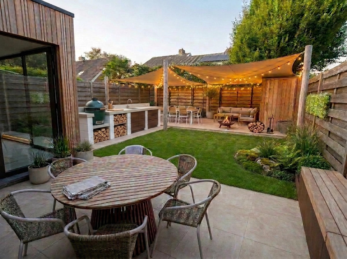 Landscape design in Scandinavian Garden style — Yard by GenRoom AI