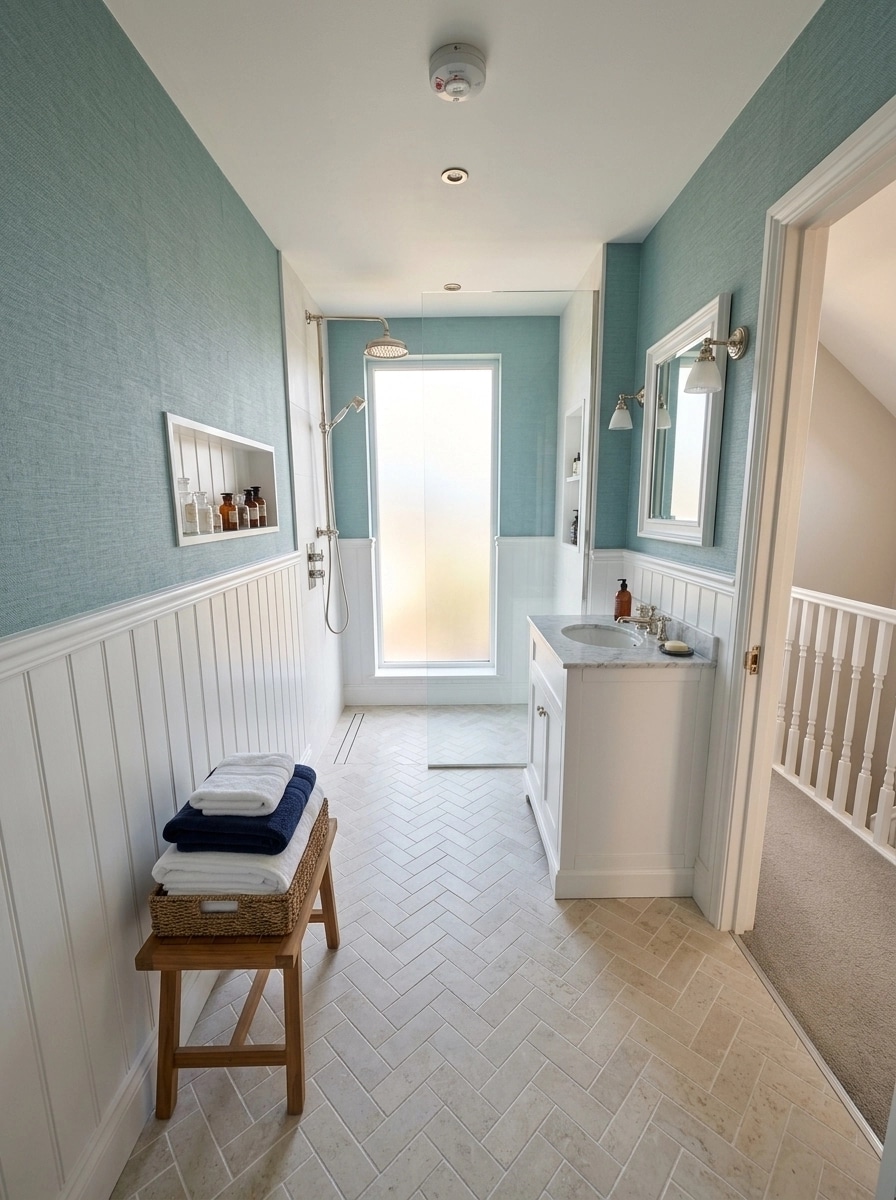 Interior design in Coastal / Hamptons style — Bathroom by GenRoom AI