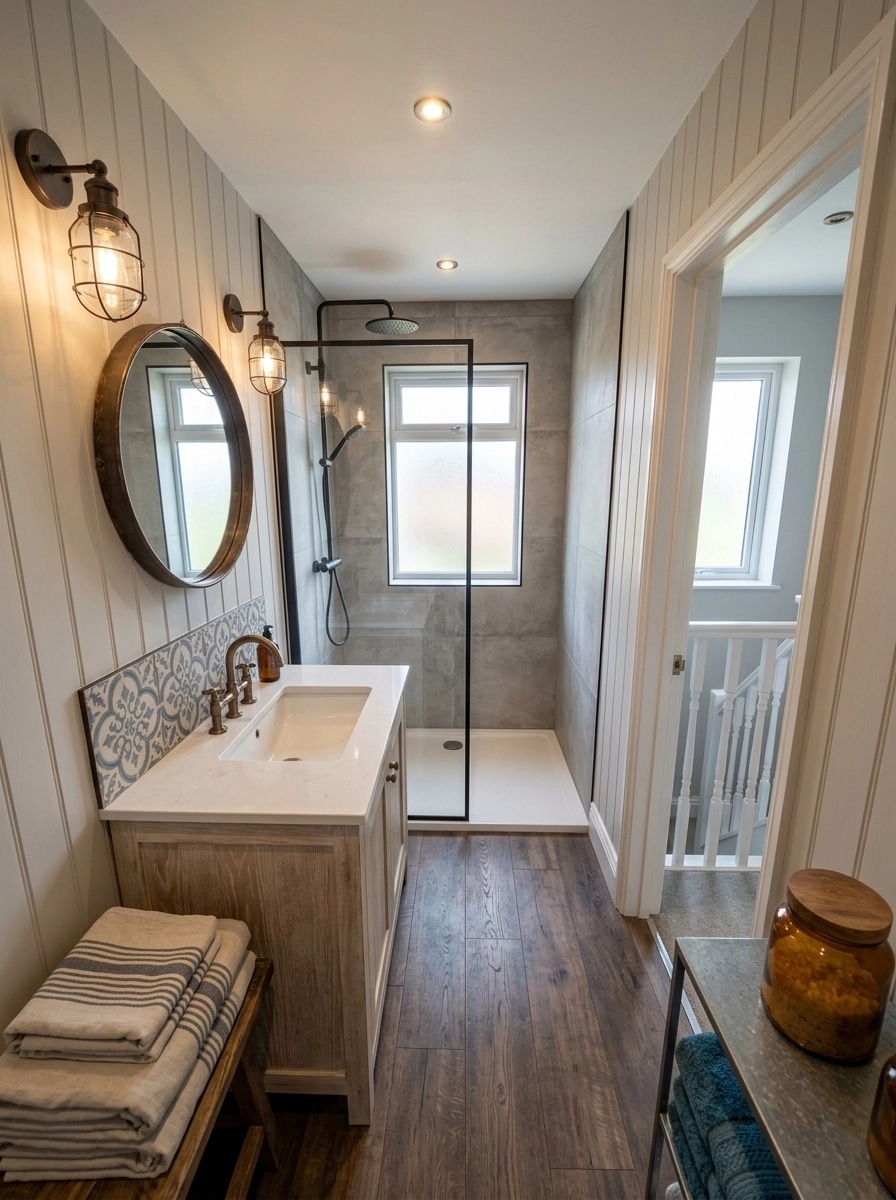 Modern Farmhouse Bathroom design — interior photo by GenRoom AI