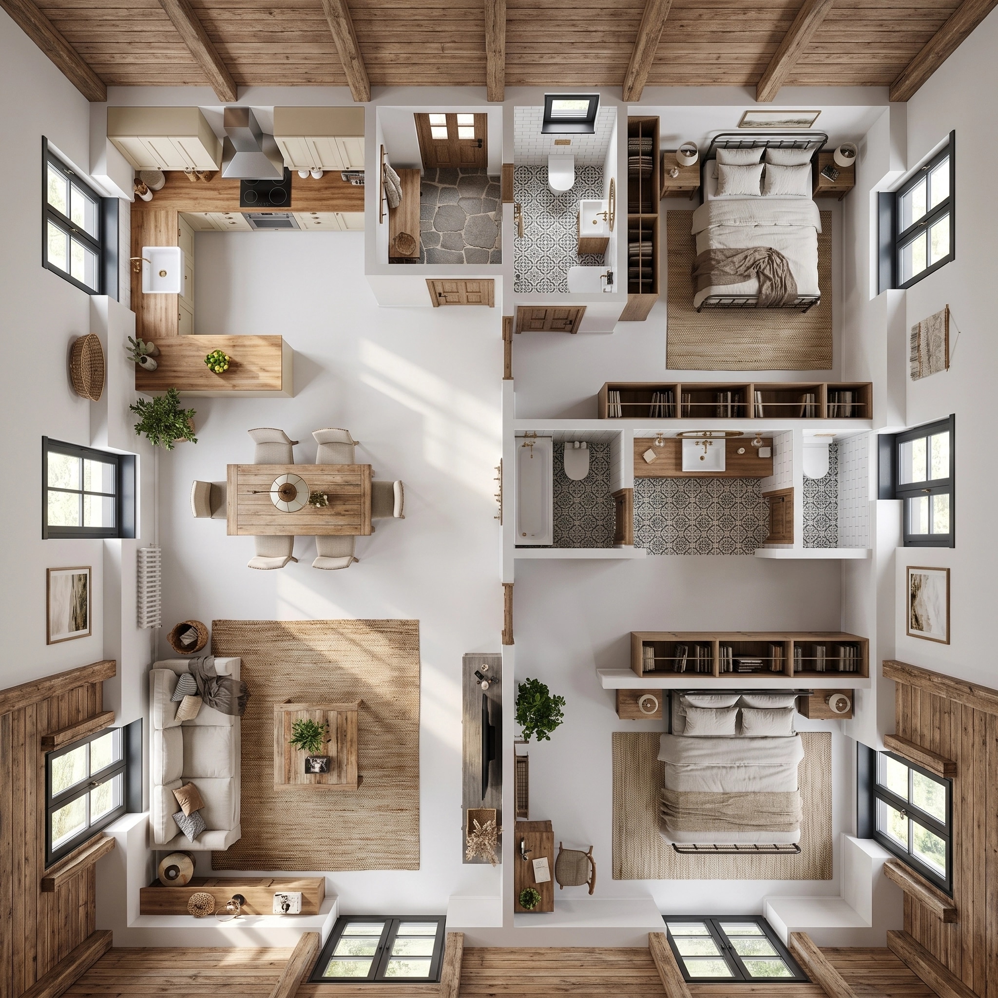 Modern Farmhouse Living Room design — interior photo by GenRoom AI