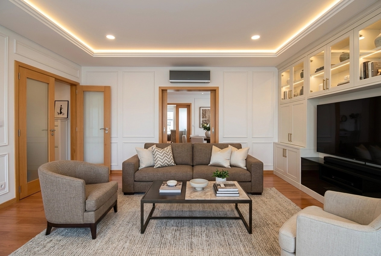 Transitional Living Room design — interior photo by GenRoom AI