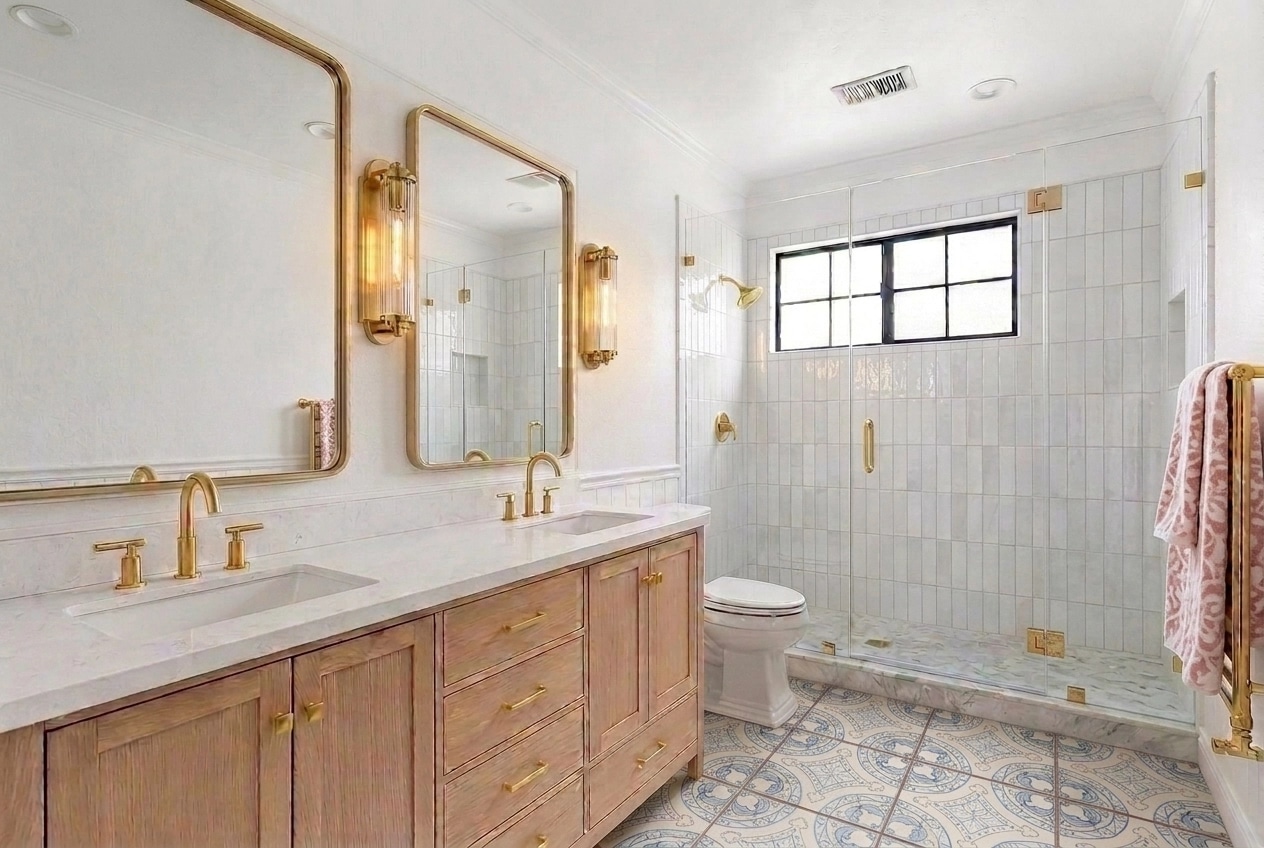 Interior design in Coastal / Hamptons style — Bathroom by GenRoom AI