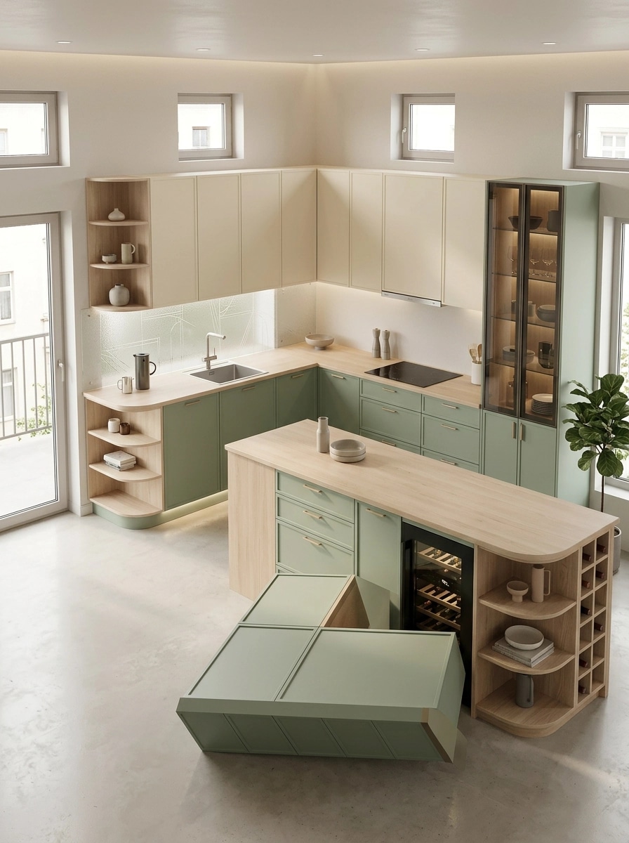 Kitchen interior in Scandinavian style — photo by GenRoom AI