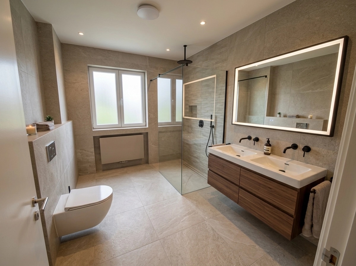 Bathroom interior in Contemporary style — photo by GenRoom AI