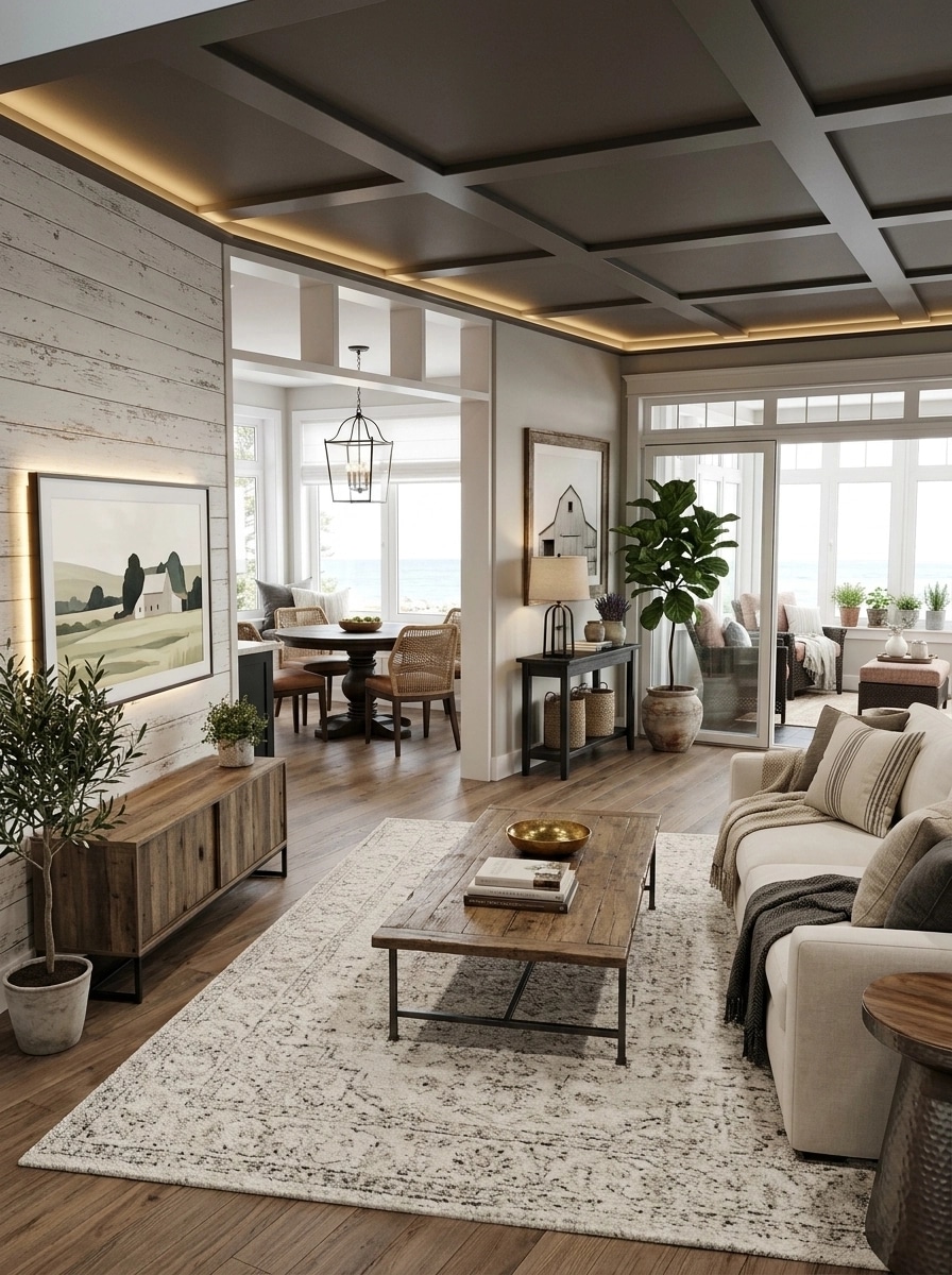 Modern Farmhouse Living Room design — interior photo by GenRoom AI