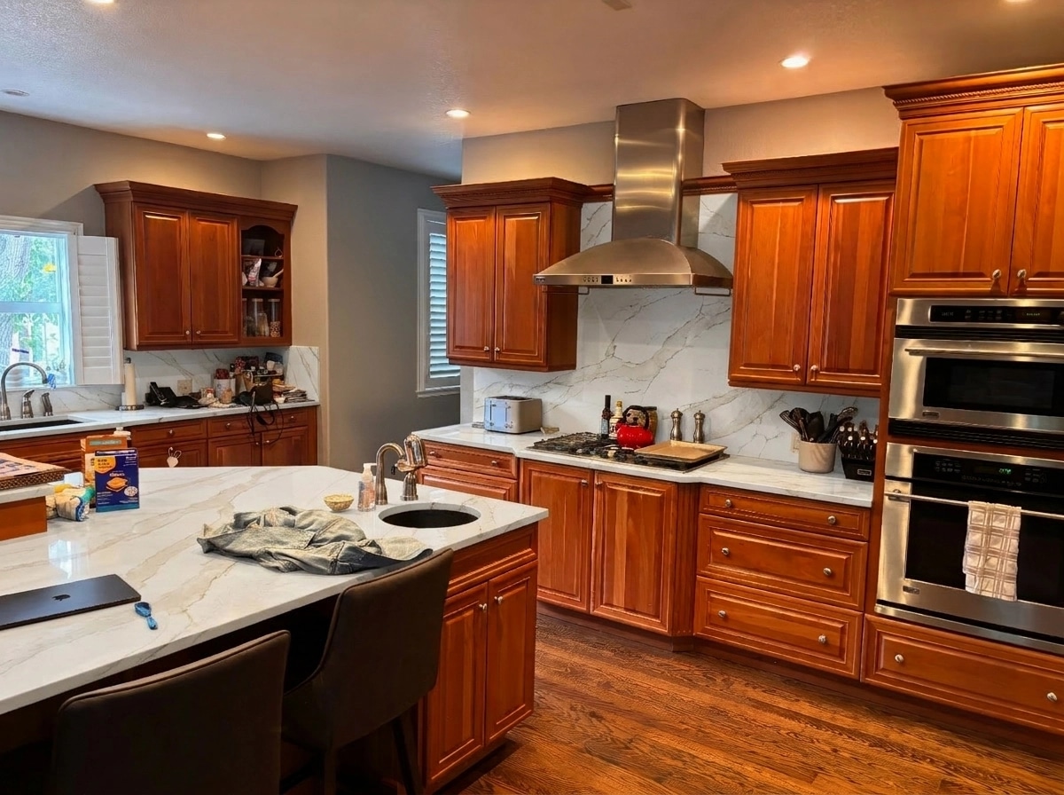 Design d'interni in stile Coastal / Hamptons — Cucina di GenRoom AI