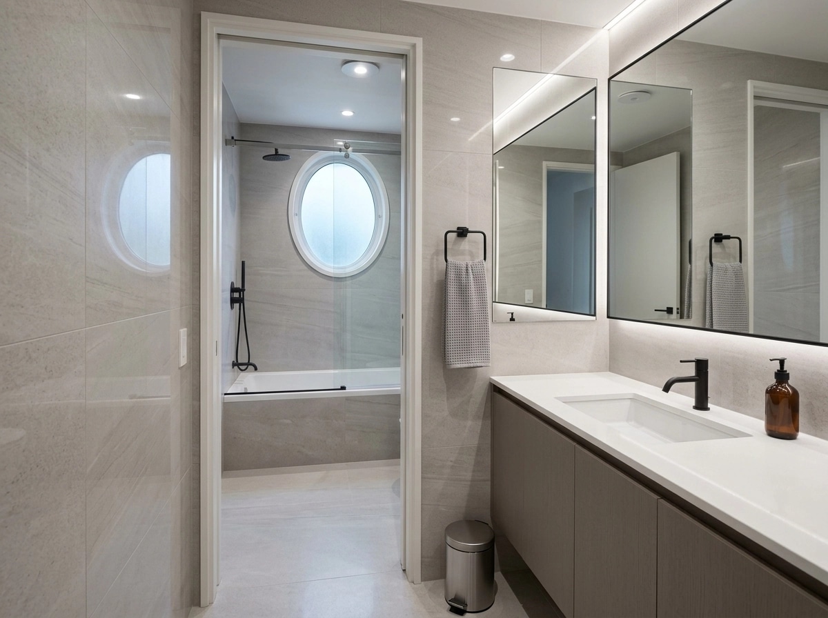 Minimalism Bathroom design — interior photo by GenRoom AI