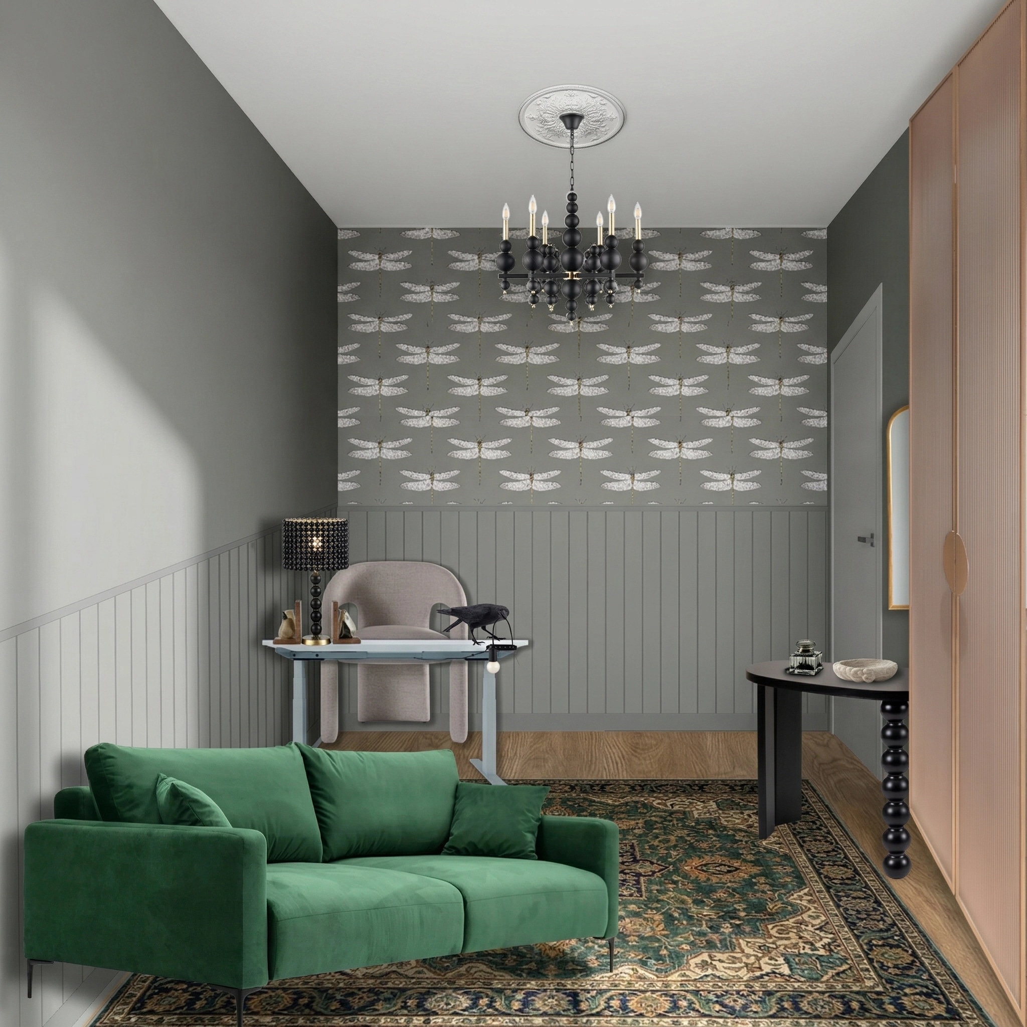 Office interior in Eclectic style — photo by GenRoom AI