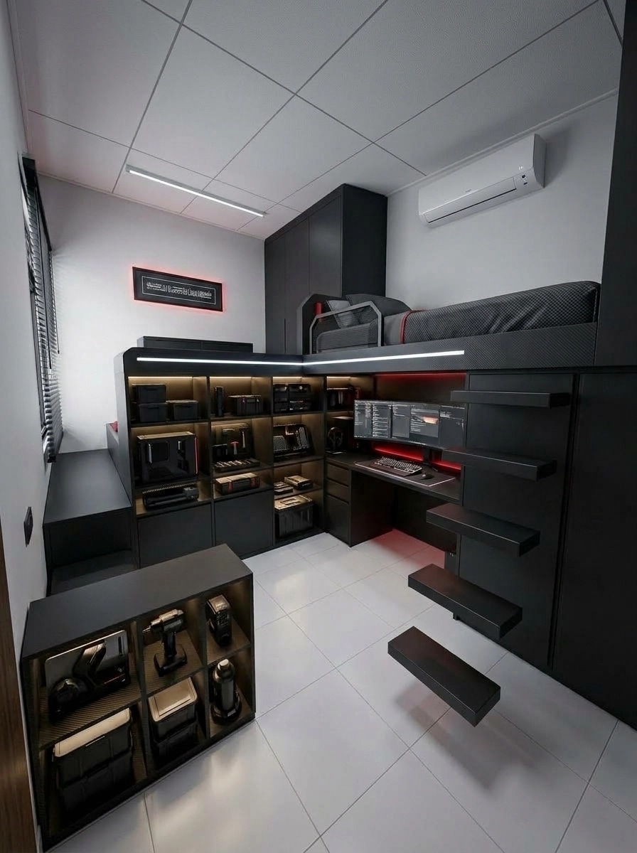 Interior design in Blacktec style — Bedroom by GenRoom AI