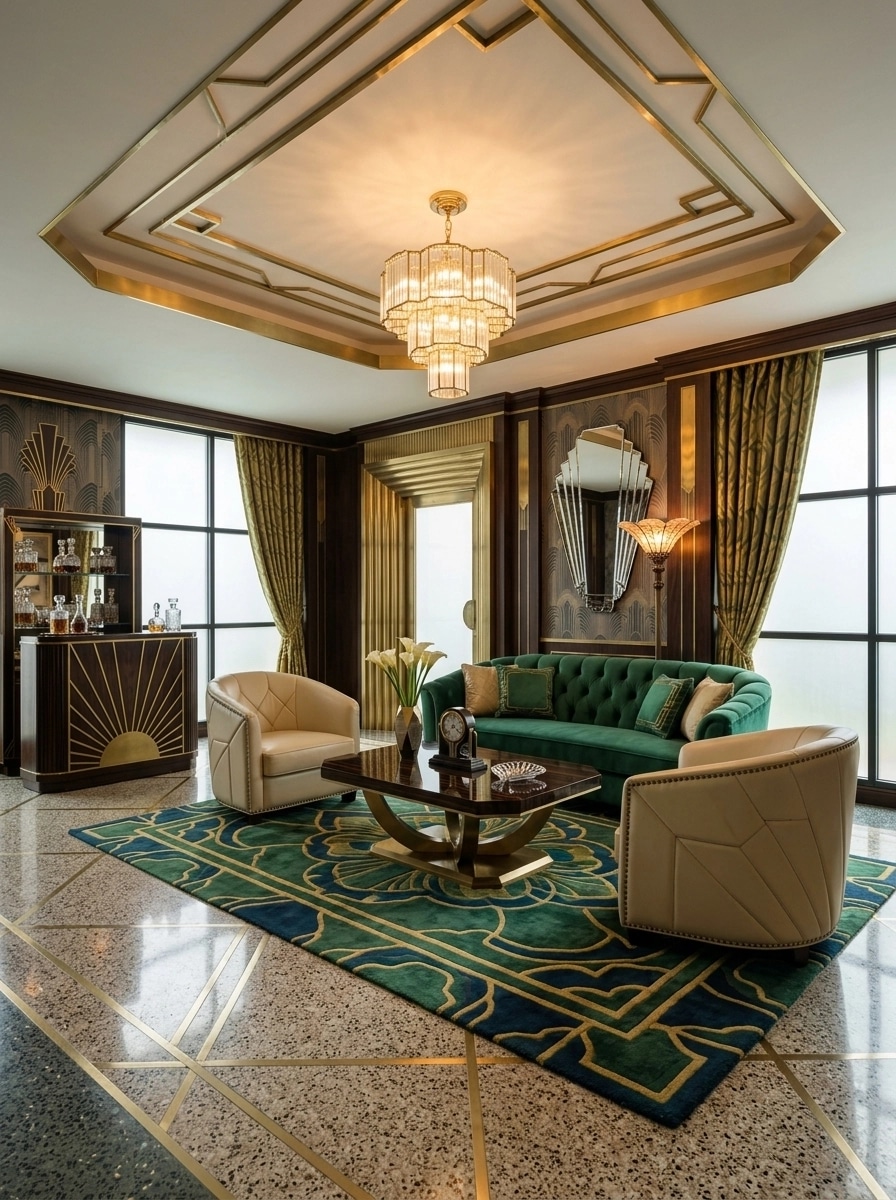 Art Deco Living Room design — interior photo by GenRoom AI
