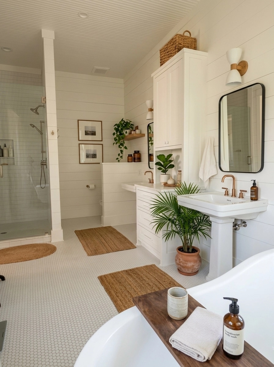 Bathroom interior in Scandinavian style — photo by GenRoom AI