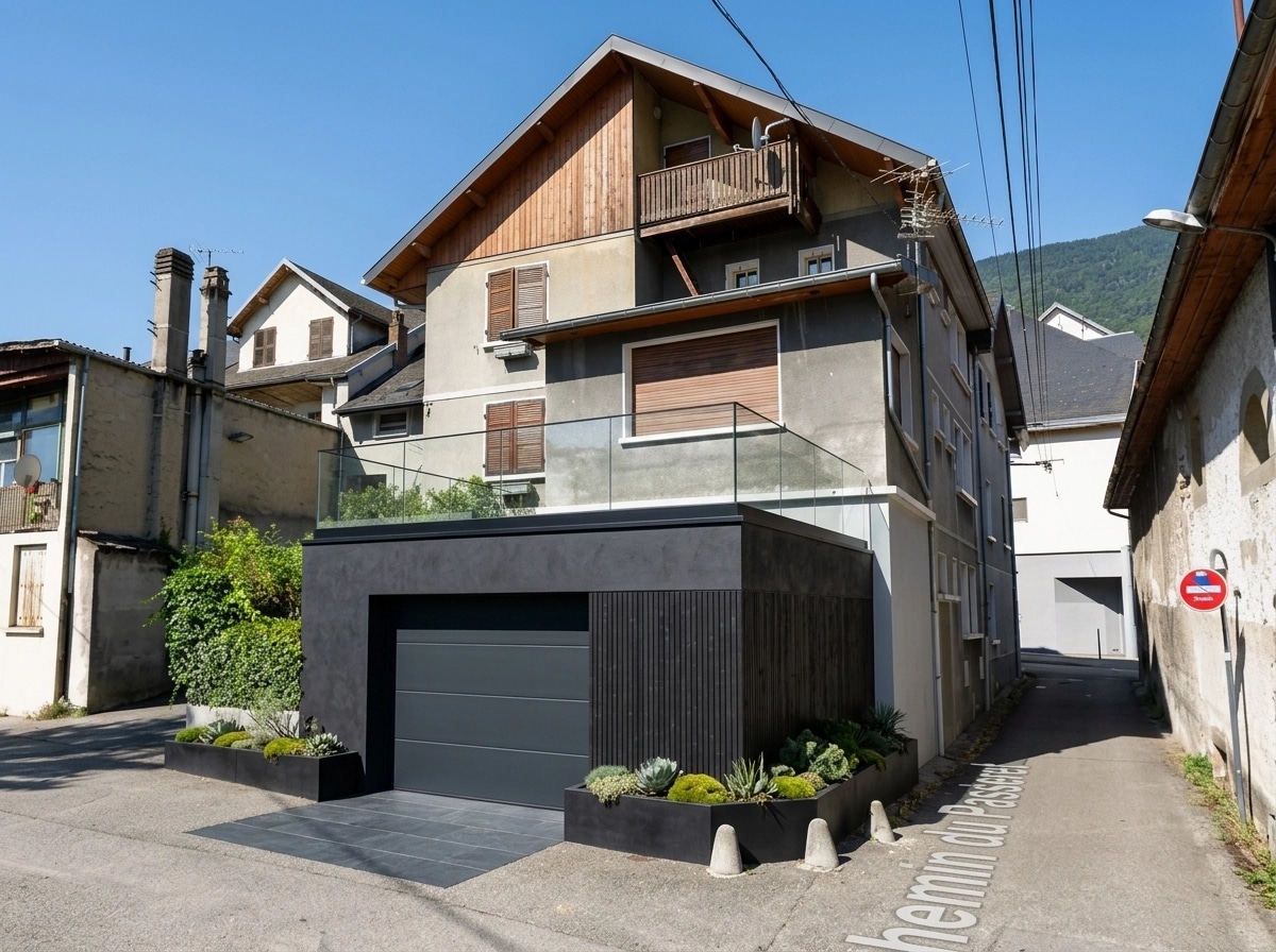 Facade design in Blacktec Facade style — Facade by GenRoom AI