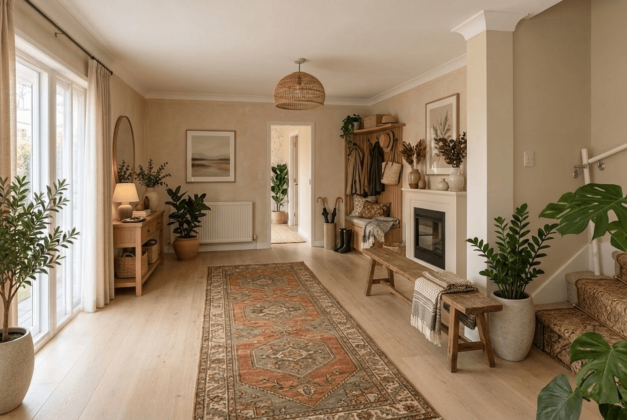 Hallway interior in Scandinavian style — photo by GenRoom AI