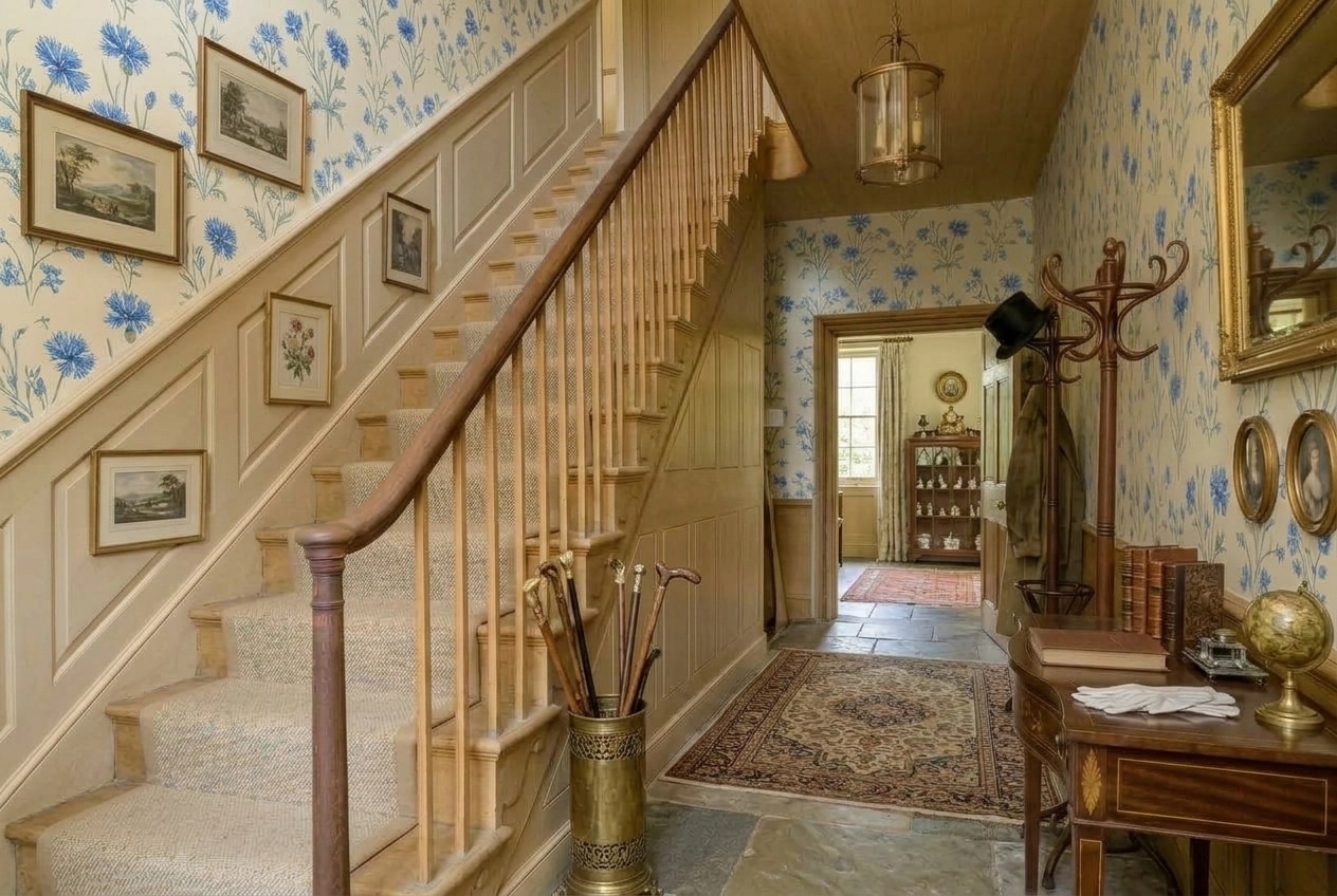 Hallway interior in British style — photo by GenRoom AI