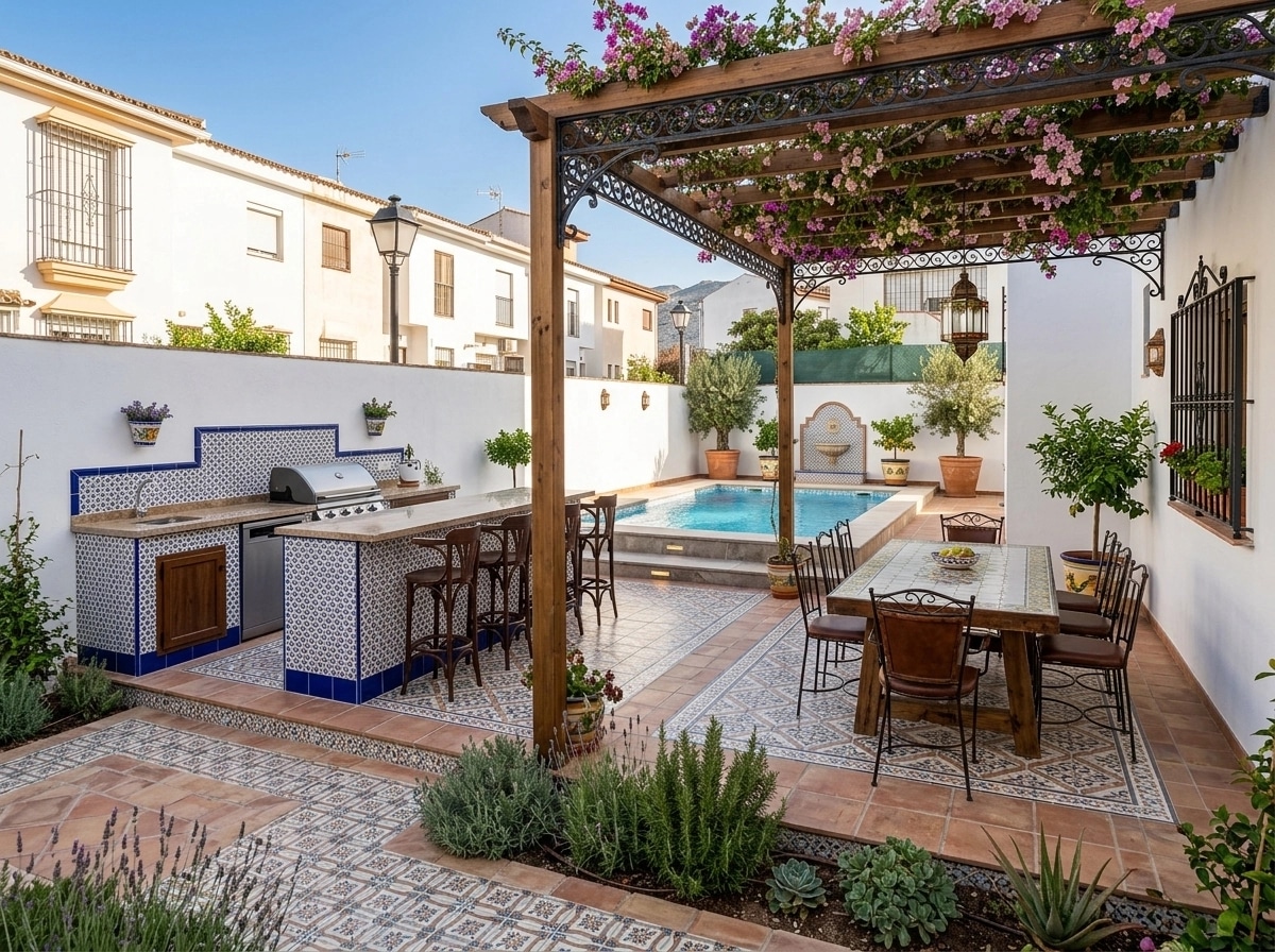 Spanish Courtyard Yard design — yard photo by GenRoom AI
