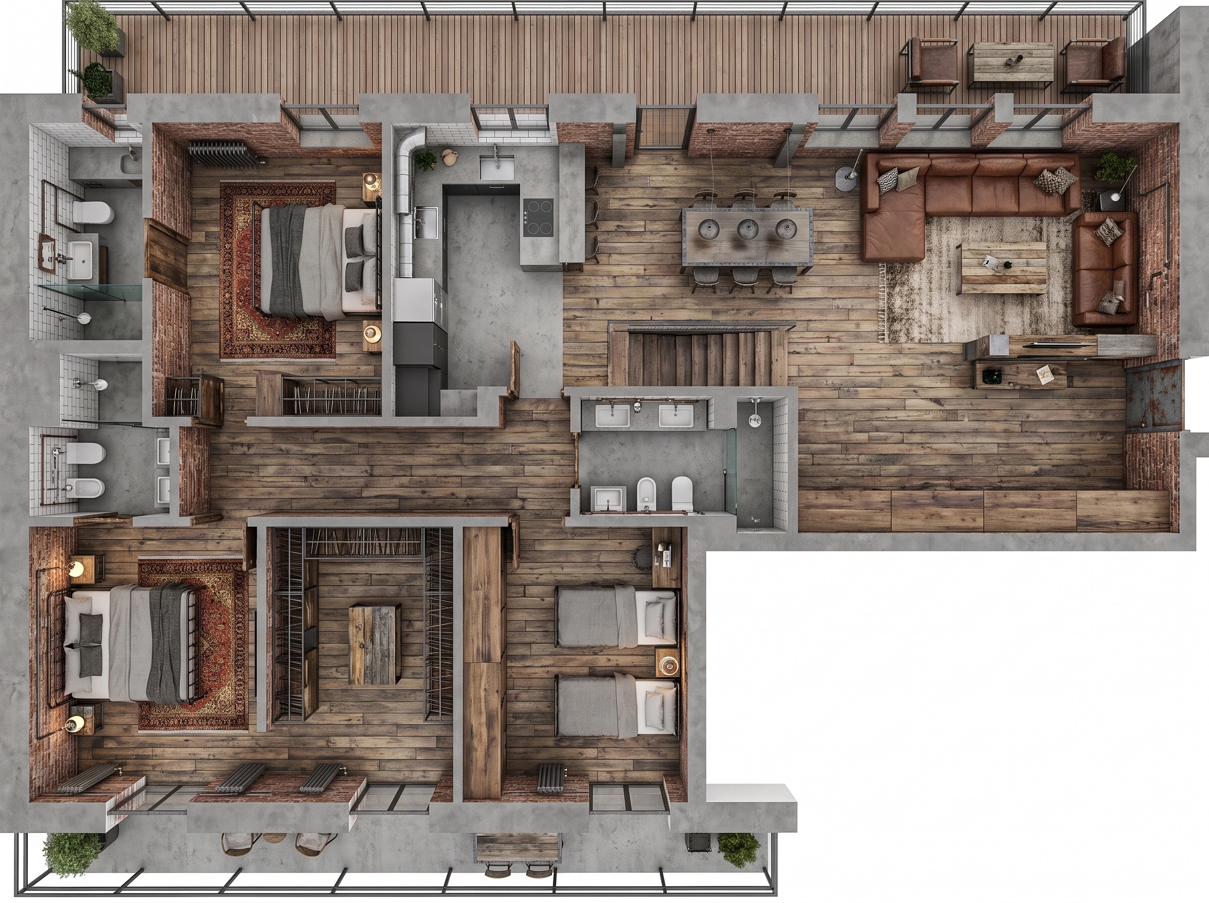 Interior design in Loft / Industrial style — Living Room by GenRoom AI