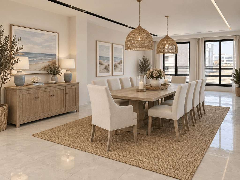 Design de interiores em estilo Coastal / Hamptons — dining_room por GenRoom AI