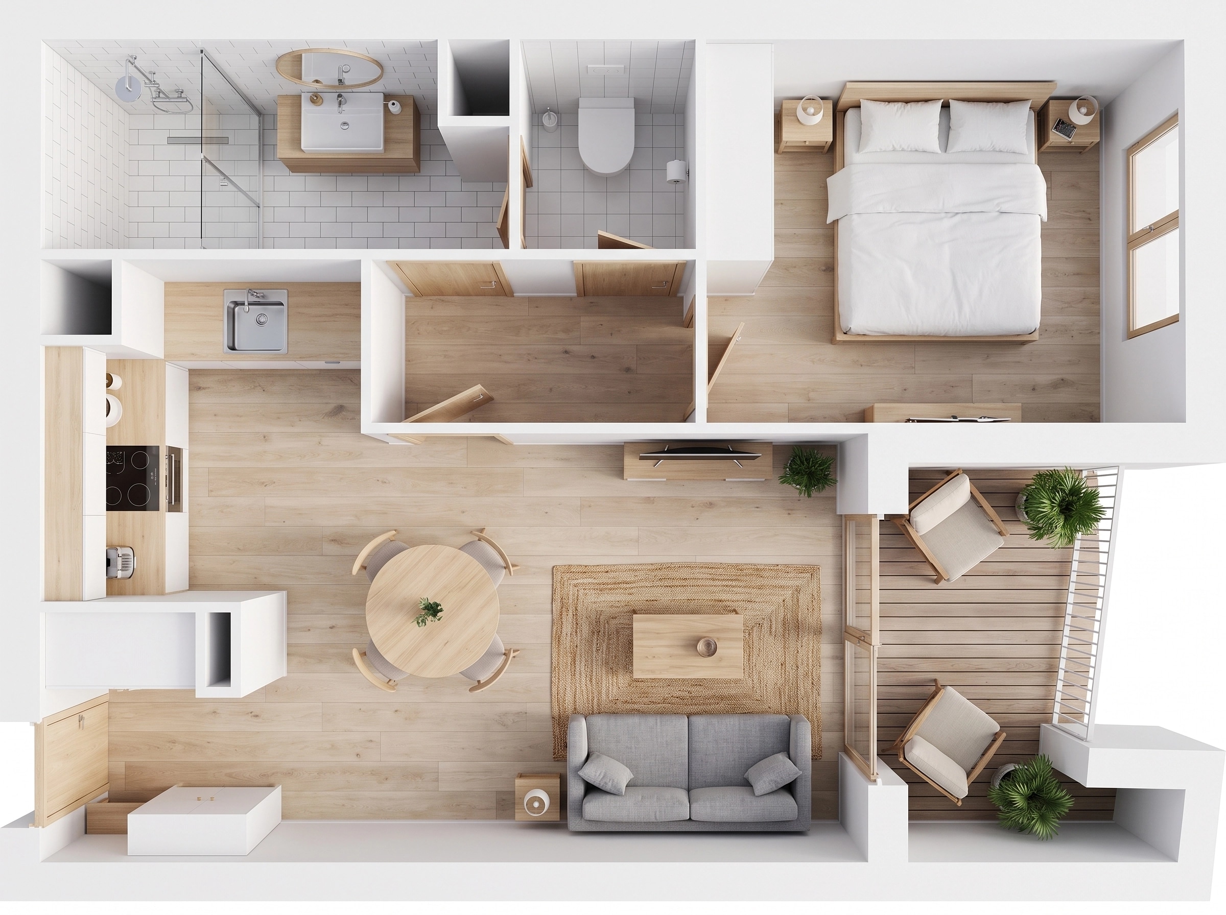 Interior design in Scandinavian style — Living Room by GenRoom AI