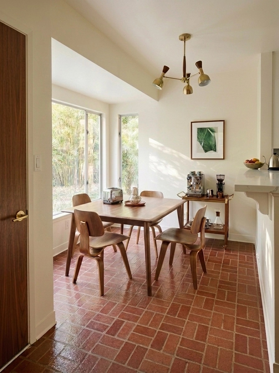 Kitchen interior in Mid-Century Modern style — photo by GenRoom AI
