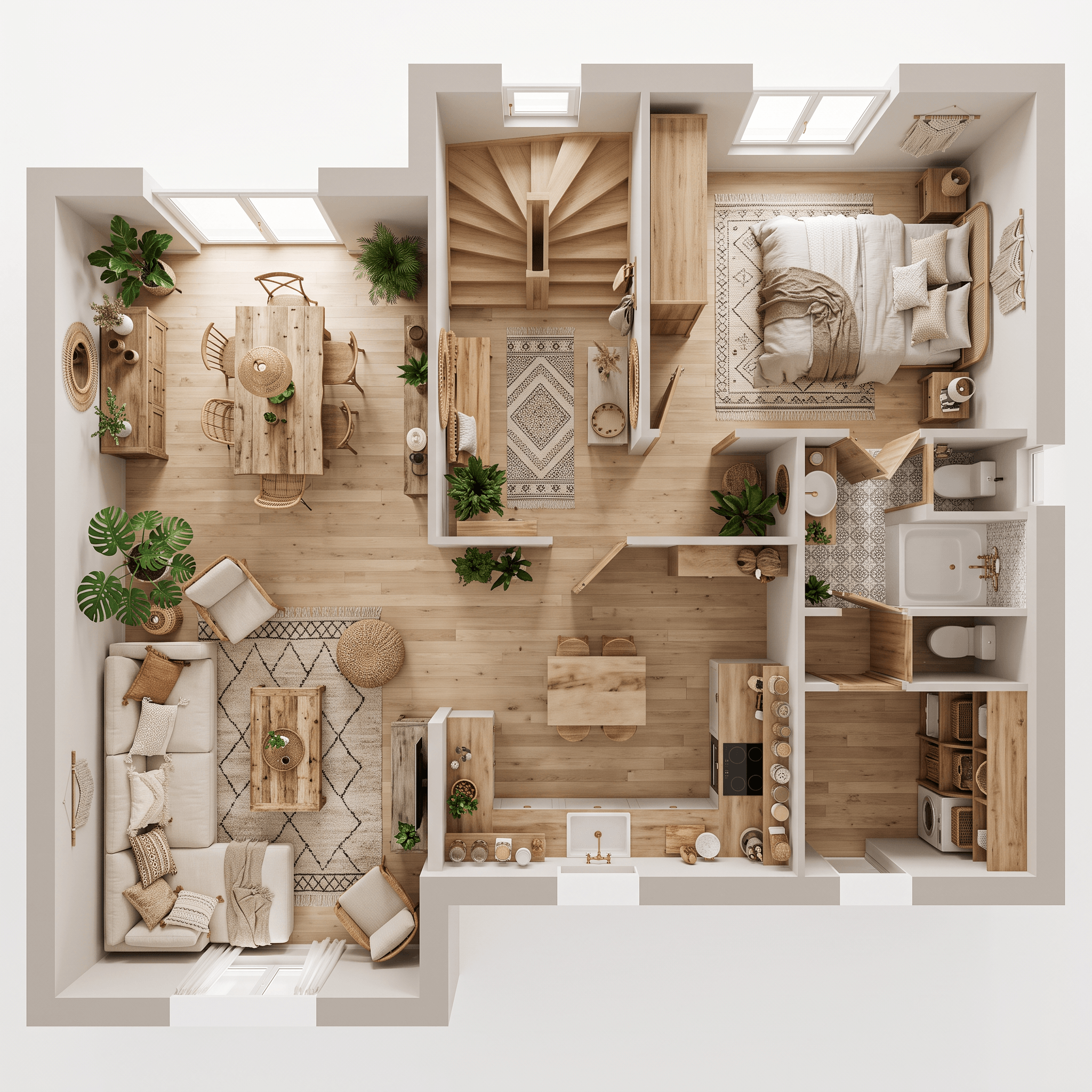 Interior design in Bohemian style — Living Room by GenRoom AI