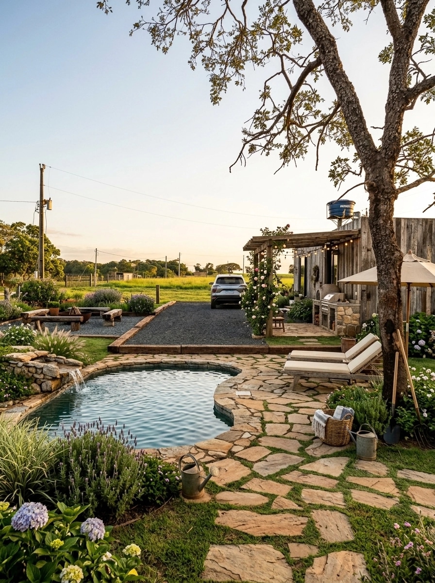 Country Rustic Garden Yard design — yard photo by GenRoom AI