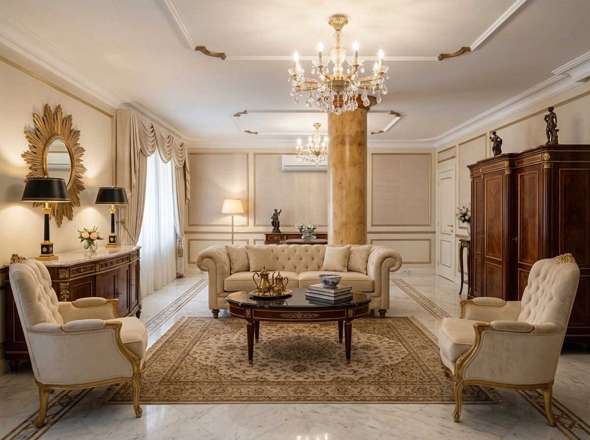 Interior design in Neoclassic style — Living Room by GenRoom AI