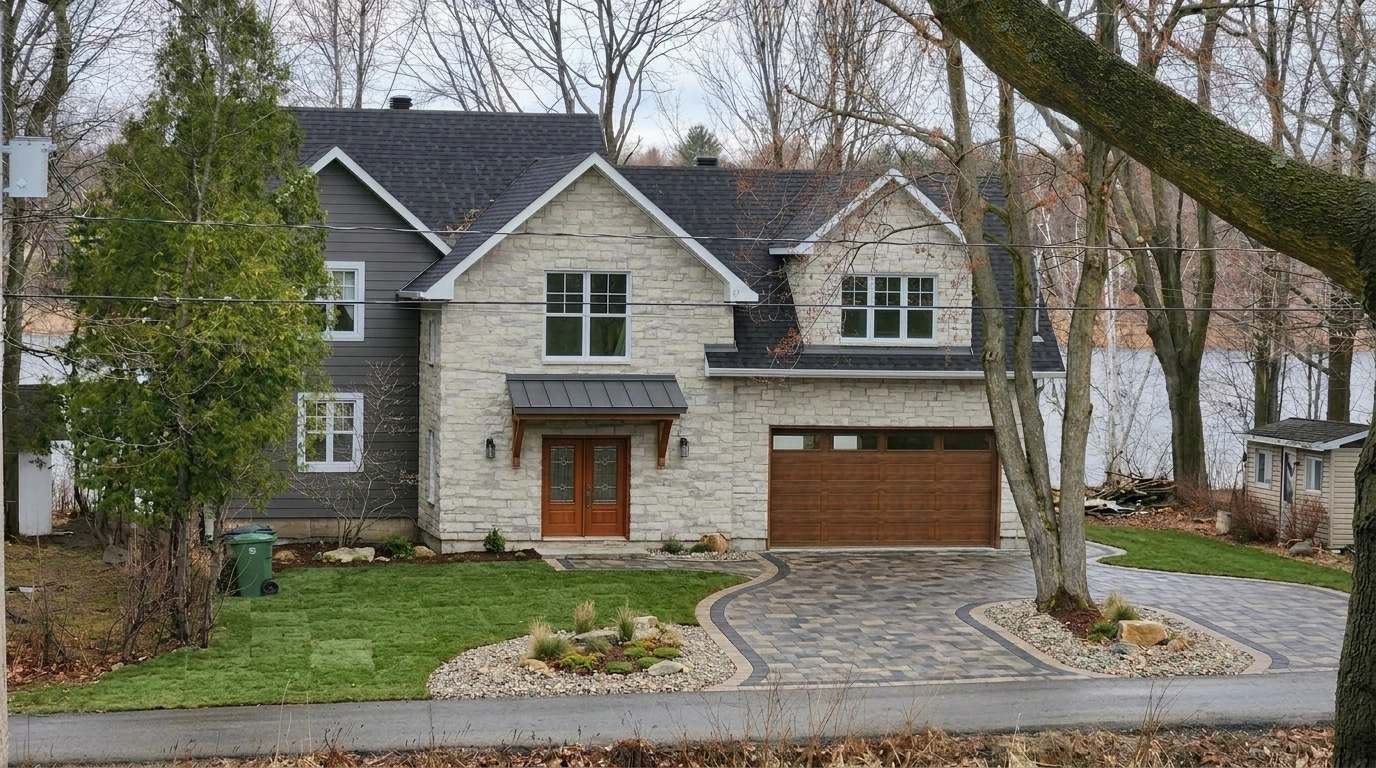 Facade design in Barnhouse Facade style — photo by GenRoom AI