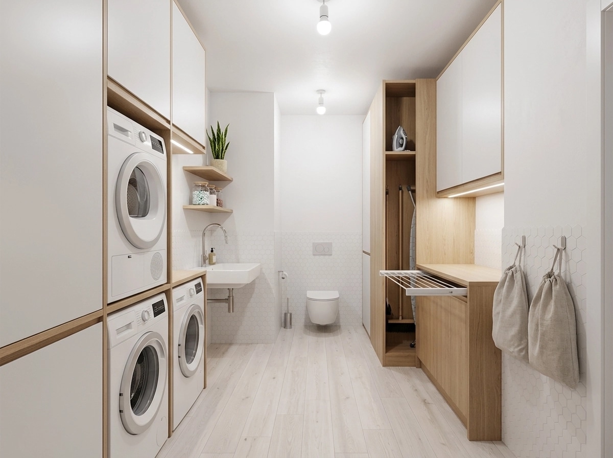 Σχεδιασμός εσωτερικού σε στυλ Scandinavian — laundry από το GenRoom AI