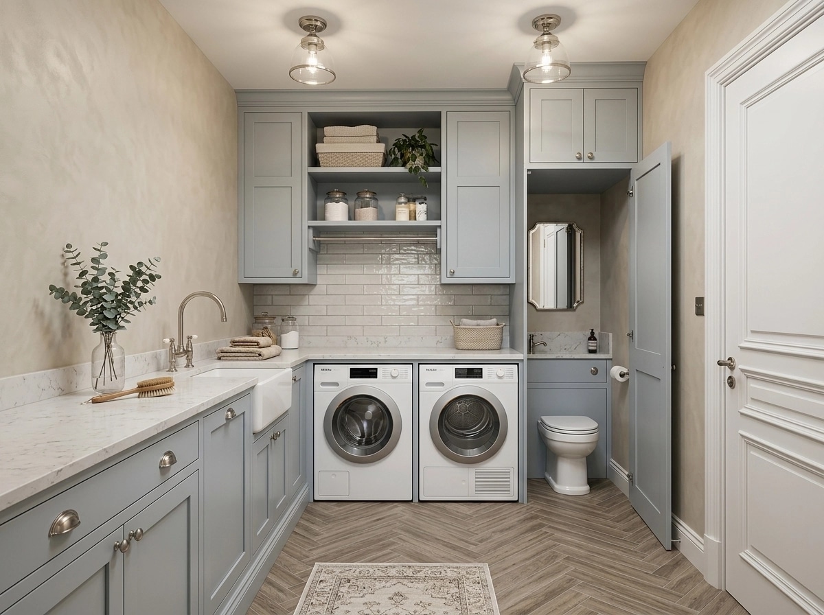 Interior design in Transitional style — laundry by GenRoom AI