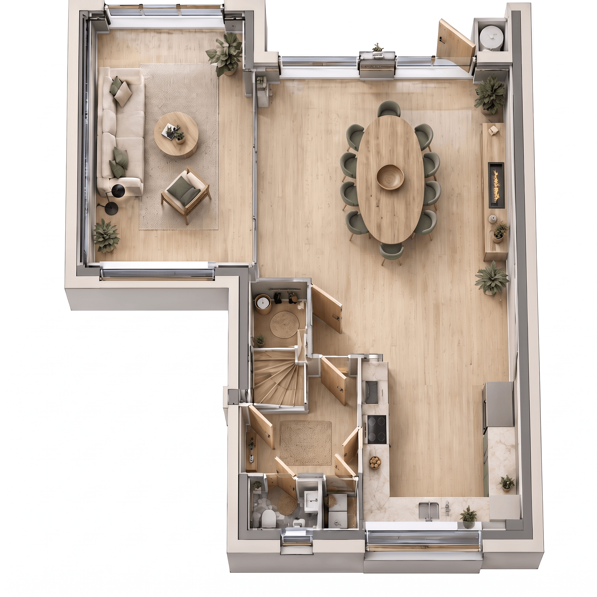 Diseño de interiores en estilo Scandinavian — Salón por GenRoom AI