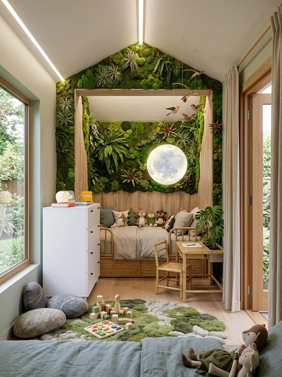 Biophilic Kids Room design — interior photo by GenRoom AI