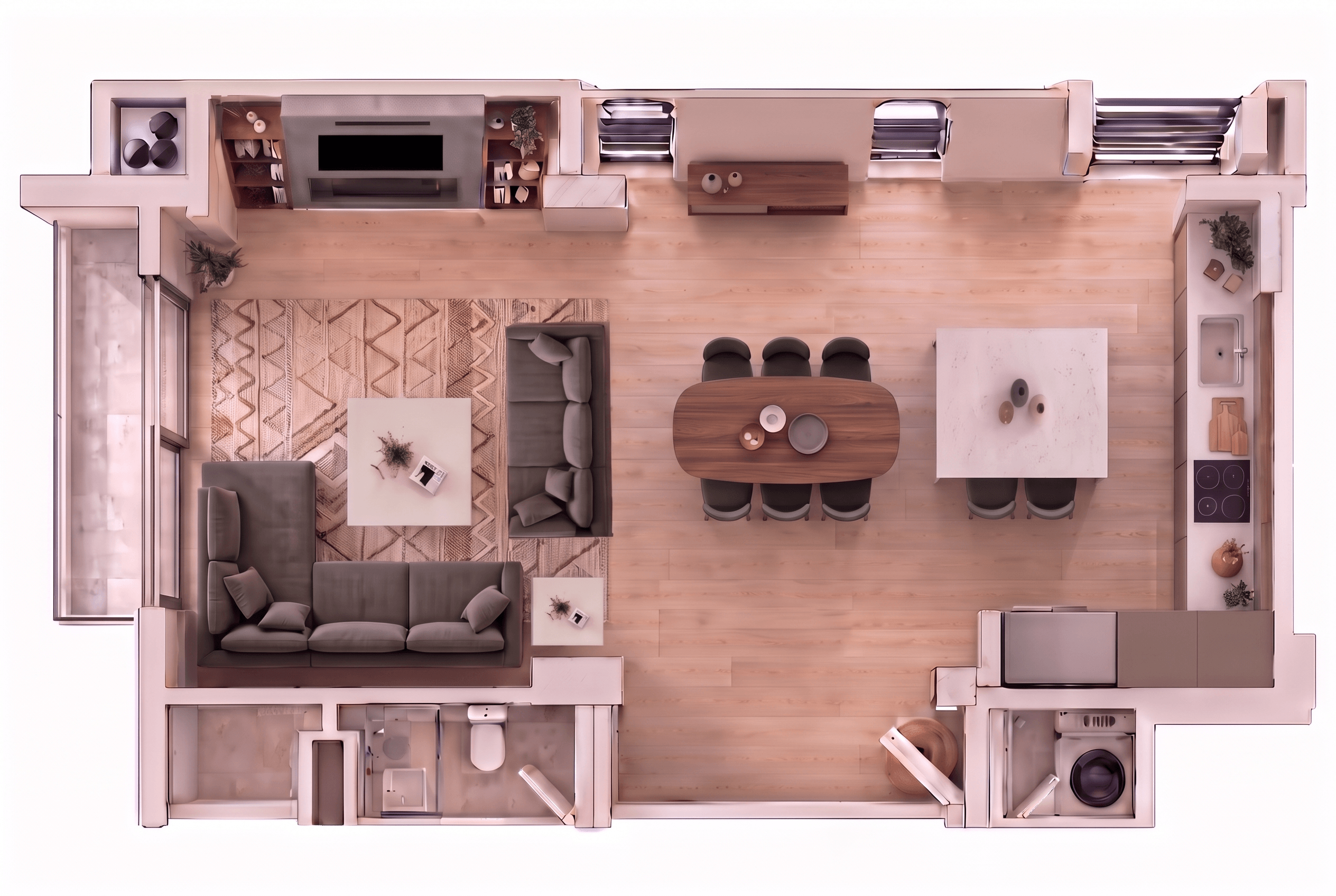 Contemporary Living Room design — interior photo by GenRoom AI