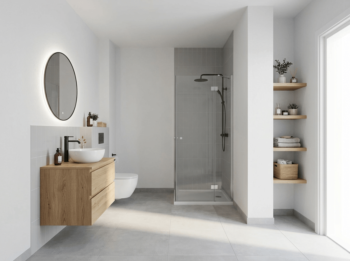 Interior design in Scandinavian style — Bathroom by GenRoom AI