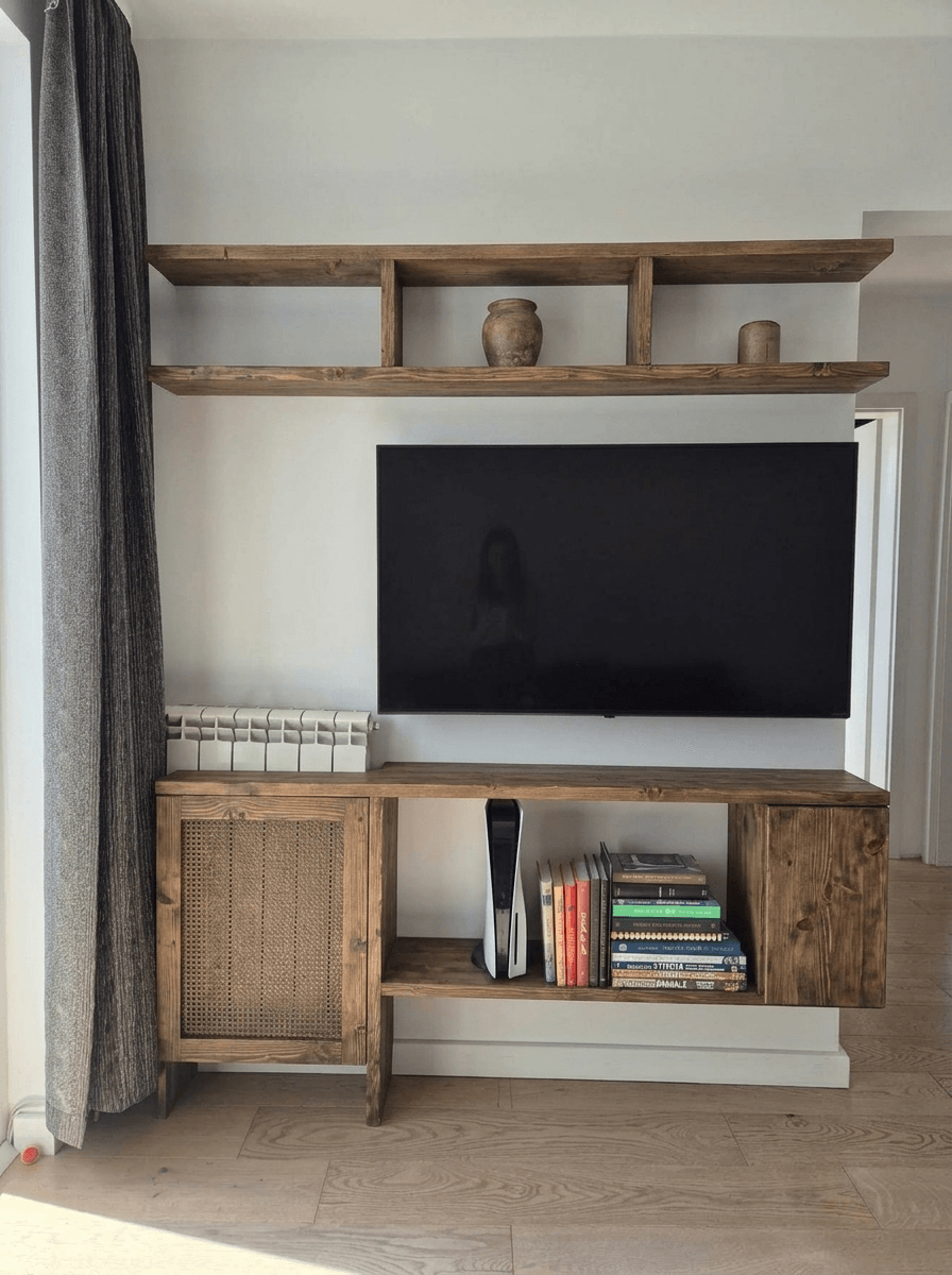 İç mekân tasarımı Rustic stili — Oturma Odası GenRoom AI