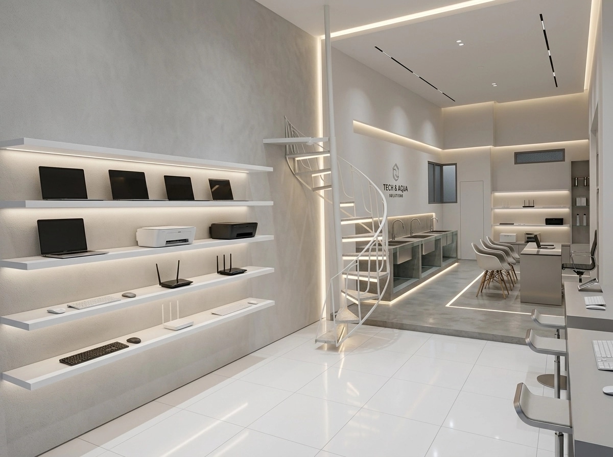 Interior design in Minimalism style — showroom by GenRoom AI