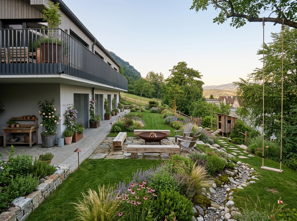 Country Rustic Garden Yard design — yard photo by GenRoom AI