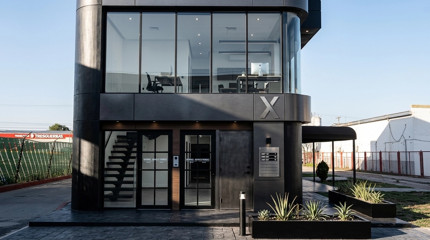 Facade design in Blacktec Facade style — Facade by GenRoom AI