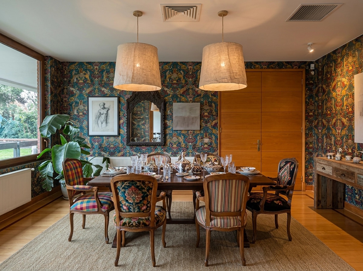 Interior design in Maximalist style — dining_room by GenRoom AI