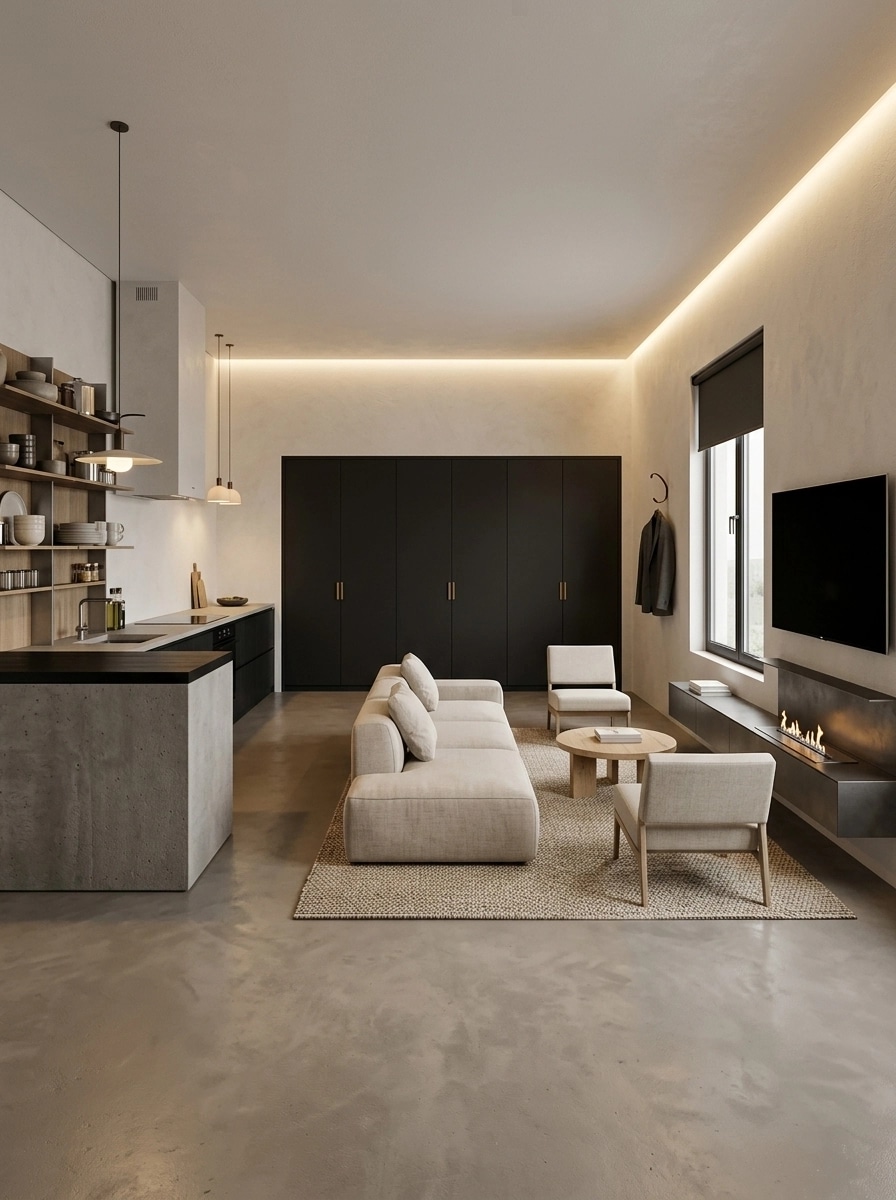 Minimalism Living Room design — interior photo by GenRoom AI