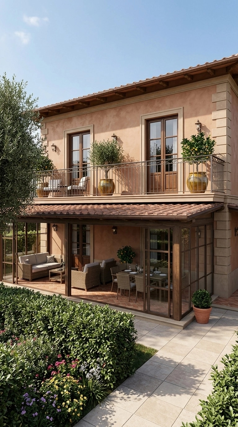 Italian Villa Facade Facade design — facade photo by GenRoom AI