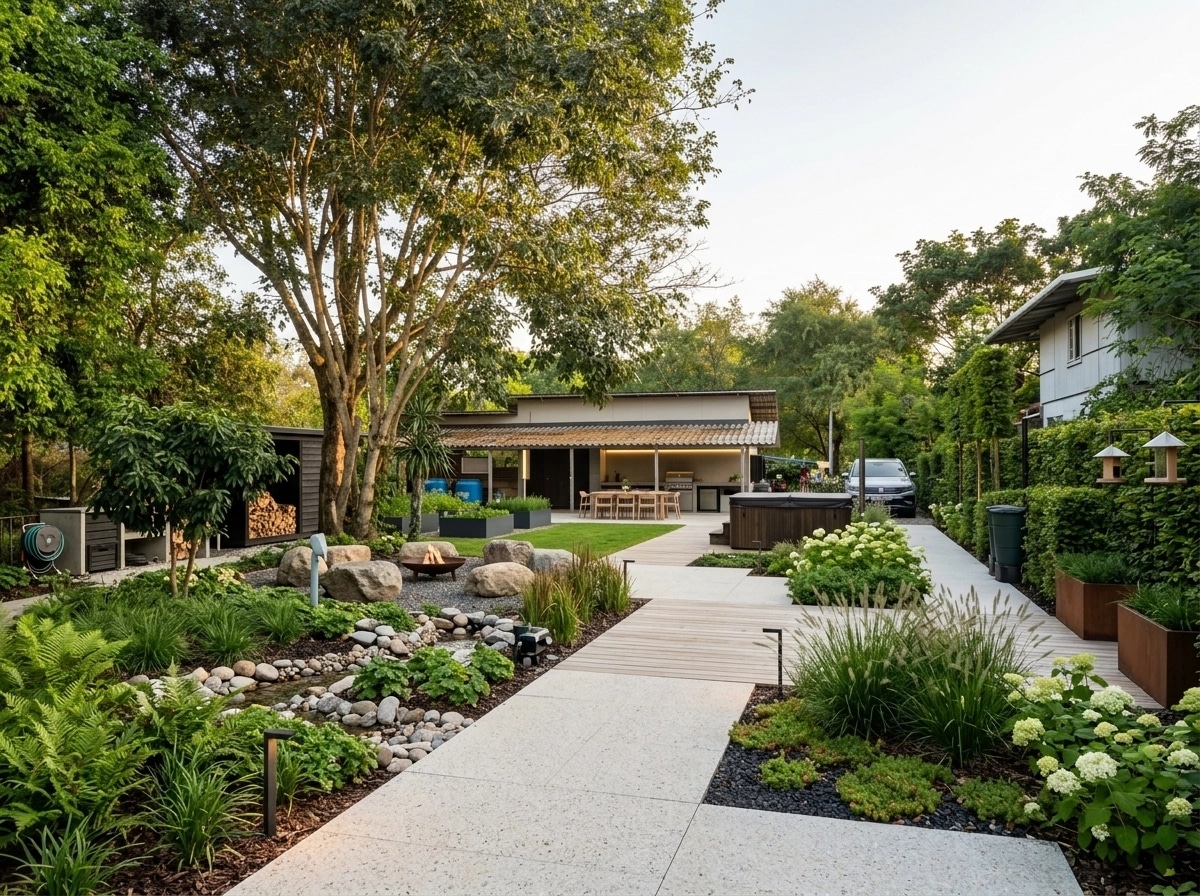 Landscape design in Scandinavian Garden style — Yard by GenRoom AI