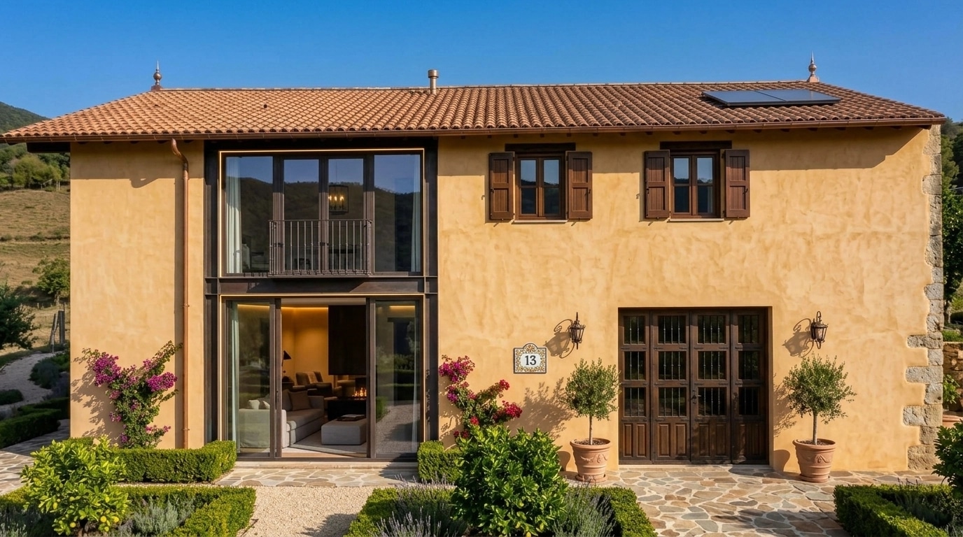 Facade design in Mediterranean Facade style — photo by GenRoom AI