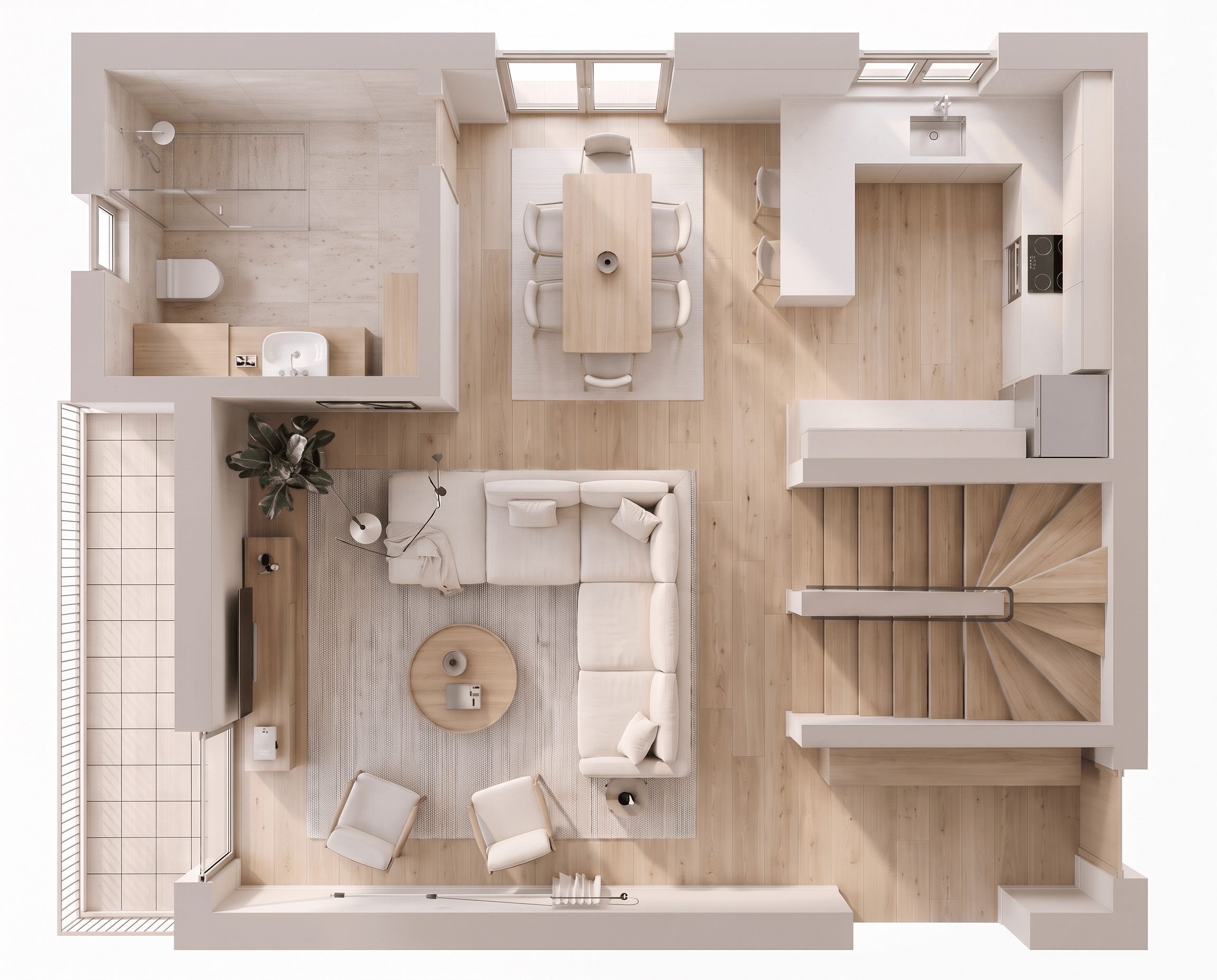 Interior design in Minimalism style — Living Room by GenRoom AI